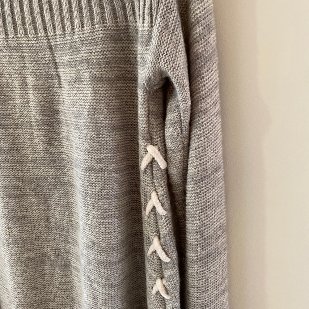 Knox Rose Gray Lace-Up Side Tunic Sweater Soft Knit XS - Picture 6 of 8